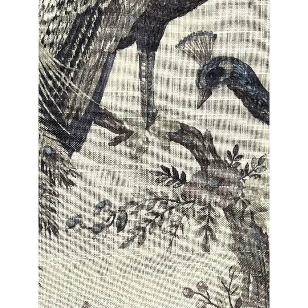 Laura Ashley Belvedere Peacock Curtains 2 Panels Navy Blue Green Ivory 38”x 96”